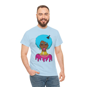 Afro-Sass Digital Art Unisex Heavy Cotton Tee by @whereiszara - Creative Wearable Art