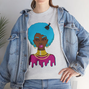 Afro-Sass Digital Art Unisex Heavy Cotton Tee by @whereiszara - Creative Wearable Art