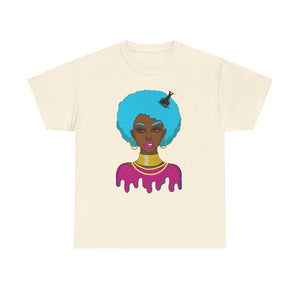 Afro-Sass Digital Art Unisex Heavy Cotton Tee by @whereiszara - Creative Wearable Art