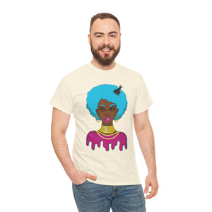 Afro-Sass Digital Art Unisex Heavy Cotton Tee by @whereiszara - Creative Wearable Art