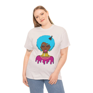 Afro-Sass Digital Art Unisex Heavy Cotton Tee by @whereiszara - Creative Wearable Art