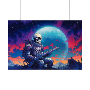 "Moonlit Guardian" Digital Art Premium Matte Horizontal Posters - Illuminate Your Space with Enchantment