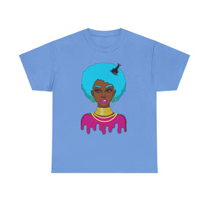 Afro-Sass Digital Art Unisex Heavy Cotton Tee by @whereiszara - Creative Wearable Art