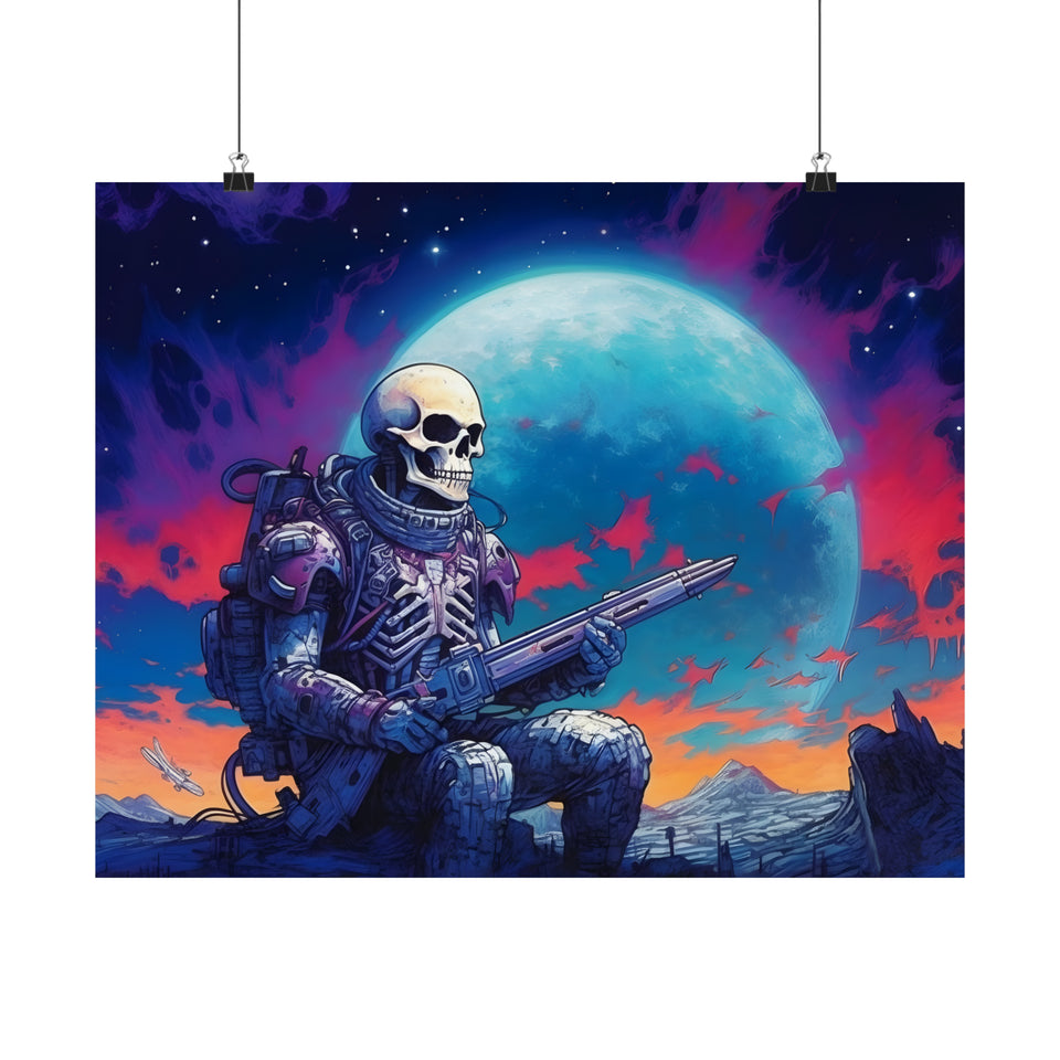 "Moonlit Guardian" Digital Art Premium Matte Horizontal Posters - Illuminate Your Space with Enchantment