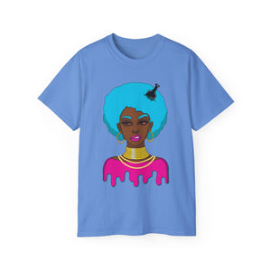 Afro-Sass Digital Art Unisex Ultra Cotton Tee by @whereiszara - Creative Cultural Expression