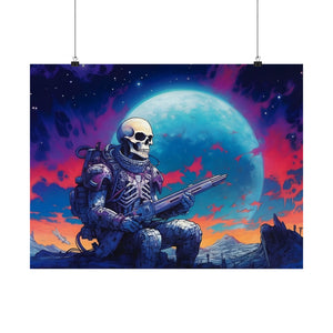 "Moonlit Guardian" Digital Art Premium Matte Horizontal Posters - Illuminate Your Space with Enchantment