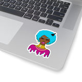 Afro-Sass Digital Art Kiss-Cut Stickers by @whereiszara - Creative Vinyl Stickers