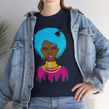 Afro-Sass Digital Art Unisex Heavy Cotton Tee by @whereiszara - Creative Wearable Art