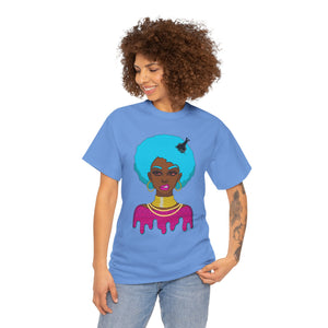 Afro-Sass Digital Art Unisex Heavy Cotton Tee by @whereiszara - Creative Wearable Art