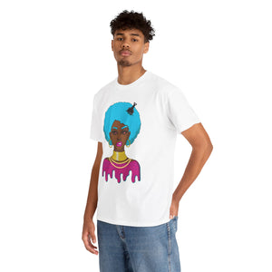 Afro-Sass Digital Art Unisex Heavy Cotton Tee by @whereiszara - Creative Wearable Art