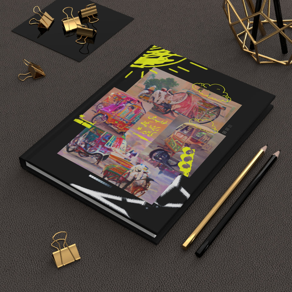 Riksha Dreams - Artfully Crafted Hardcover Journal Matte with Original Digital Art by @areebtariq111