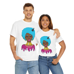 Afro-Sass Digital Art Unisex Heavy Cotton Tee by @whereiszara - Creative Wearable Art