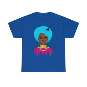 Afro-Sass Digital Art Unisex Heavy Cotton Tee by @whereiszara - Creative Wearable Art