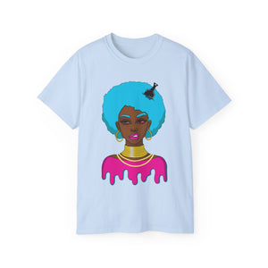 Afro-Sass Digital Art Unisex Ultra Cotton Tee by @whereiszara - Creative Cultural Expression