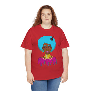 Afro-Sass Digital Art Unisex Heavy Cotton Tee by @whereiszara - Creative Wearable Art