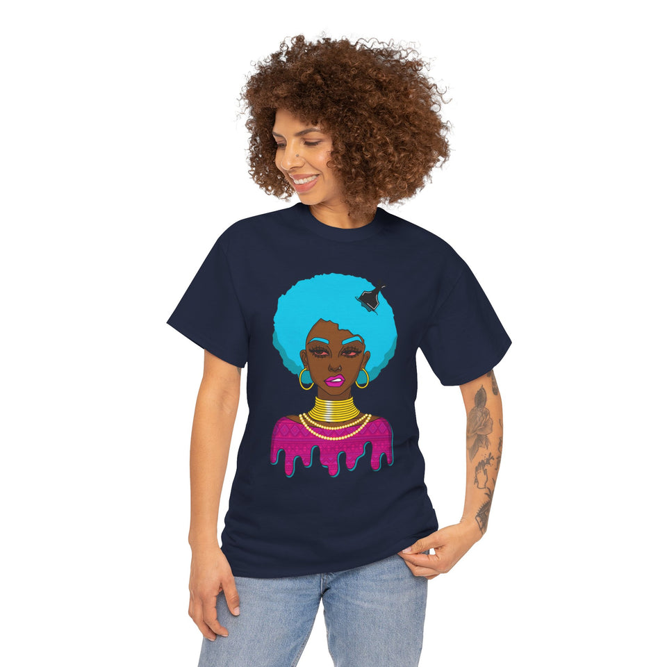 Afro-Sass Digital Art Unisex Heavy Cotton Tee by @whereiszara - Creative Wearable Art