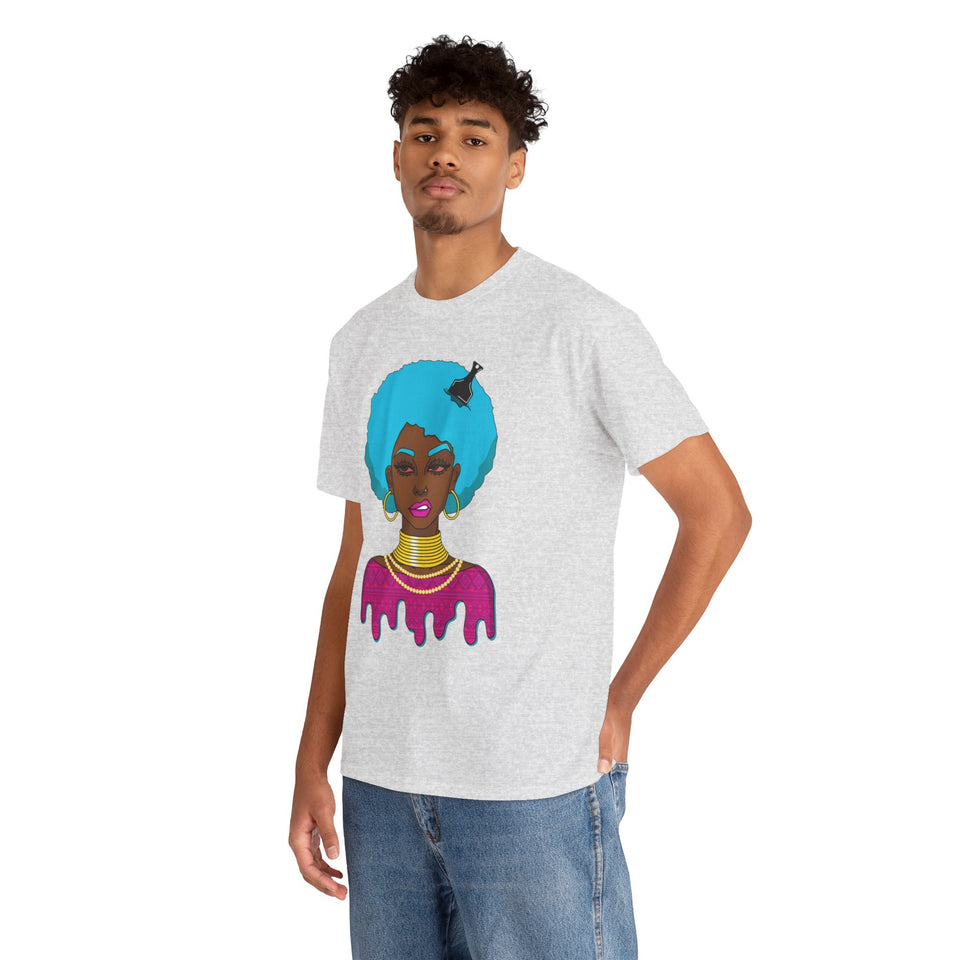 Afro-Sass Digital Art Unisex Heavy Cotton Tee by @whereiszara - Creative Wearable Art