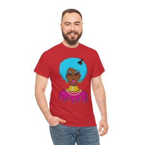 Afro-Sass Digital Art Unisex Heavy Cotton Tee by @whereiszara - Creative Wearable Art