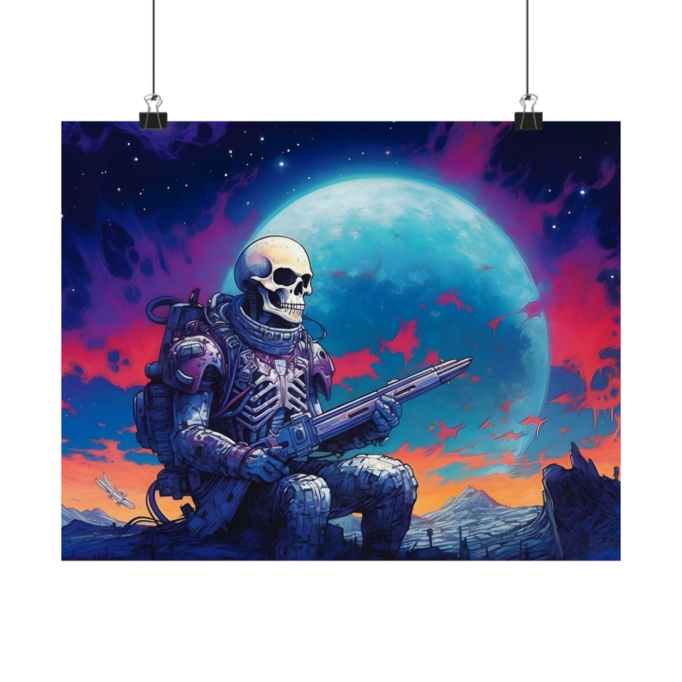 "Moonlit Guardian" Digital Art Premium Matte Horizontal Posters - Illuminate Your Space with Enchantment