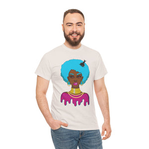 Afro-Sass Digital Art Unisex Heavy Cotton Tee by @whereiszara - Creative Wearable Art