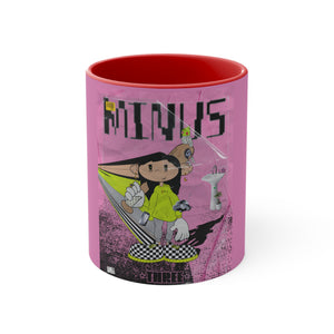 Minus 3 - Vibrant Accent Coffee Mug with Original Digital Art by @areebtariq111: 11oz of Colorful Sip