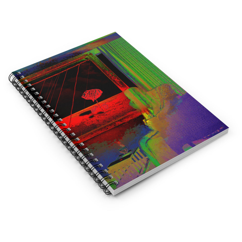 GHAR AAJA - Spiral Notebook with Ruled Lines and Original Digital Art by @areebtariq111