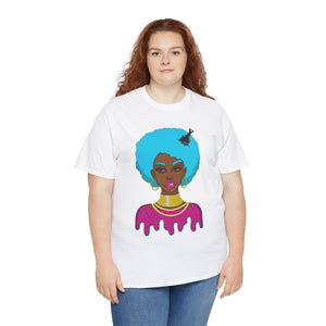 Afro-Sass Digital Art Unisex Heavy Cotton Tee by @whereiszara - Creative Wearable Art