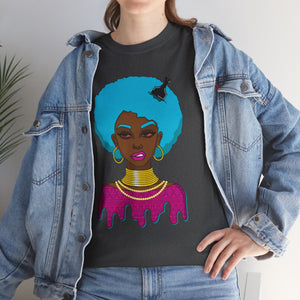 Afro-Sass Digital Art Unisex Heavy Cotton Tee by @whereiszara - Creative Wearable Art