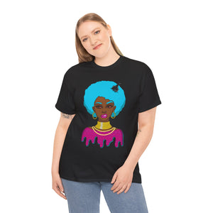 Afro-Sass Digital Art Unisex Heavy Cotton Tee by @whereiszara - Creative Wearable Art