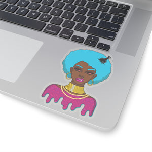 Afro-Sass Digital Art Kiss-Cut Stickers by @whereiszara - Creative Vinyl Stickers