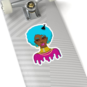 Afro-Sass Digital Art Kiss-Cut Stickers by @whereiszara - Creative Vinyl Stickers