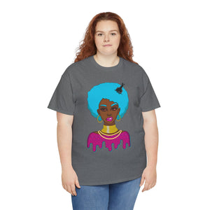 Afro-Sass Digital Art Unisex Heavy Cotton Tee by @whereiszara - Creative Wearable Art