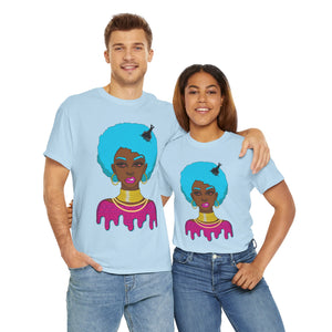 Afro-Sass Digital Art Unisex Heavy Cotton Tee by @whereiszara - Creative Wearable Art