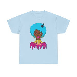 Afro-Sass Digital Art Unisex Heavy Cotton Tee by @whereiszara - Creative Wearable Art