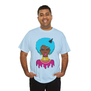 Afro-Sass Digital Art Unisex Heavy Cotton Tee by @whereiszara - Creative Wearable Art