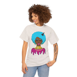 Afro-Sass Digital Art Unisex Heavy Cotton Tee by @whereiszara - Creative Wearable Art