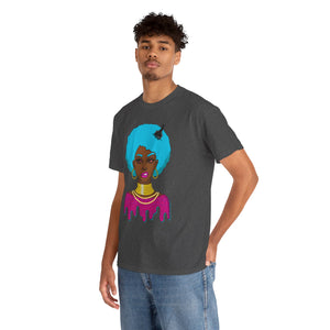 Afro-Sass Digital Art Unisex Heavy Cotton Tee by @whereiszara - Creative Wearable Art