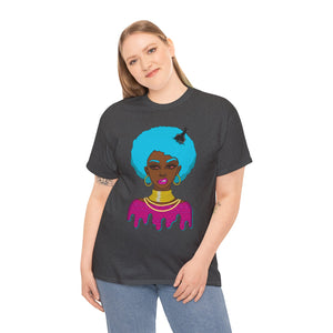 Afro-Sass Digital Art Unisex Heavy Cotton Tee by @whereiszara - Creative Wearable Art