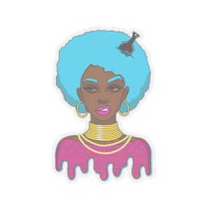 Afro-Sass Digital Art Kiss-Cut Stickers by @whereiszara - Creative Vinyl Stickers