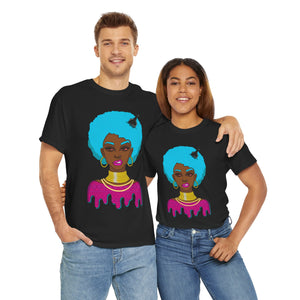 Afro-Sass Digital Art Unisex Heavy Cotton Tee by @whereiszara - Creative Wearable Art