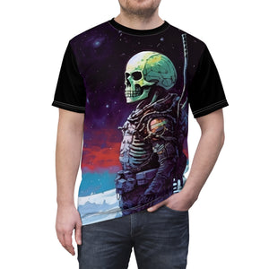 "Bony Expedition" Digital Art Unisex Cut & Sew Tee (AOP) - Wearable Artistic Adventure